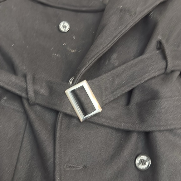 Black Wool Steve Harvey Dress coat.  Nice.  With belt. - Picture 5 of 5